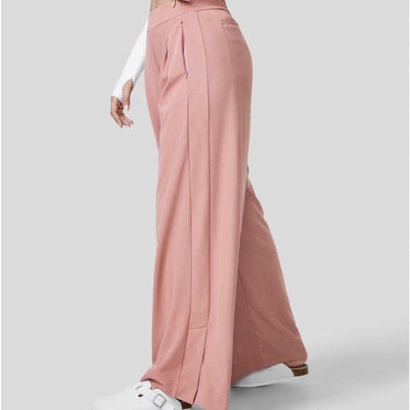 NIP HALARA High Waisted Plicated Zipper Pockets Split Hem Wide Leg Waffle XL - Picture 3 of 12